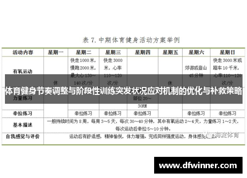 体育健身节奏调整与阶段性训练突发状况应对机制的优化与补救策略